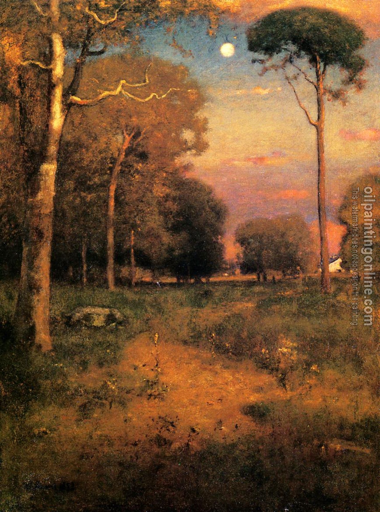 George Inness - Early Moonrise Florida aka Early Morning Florida